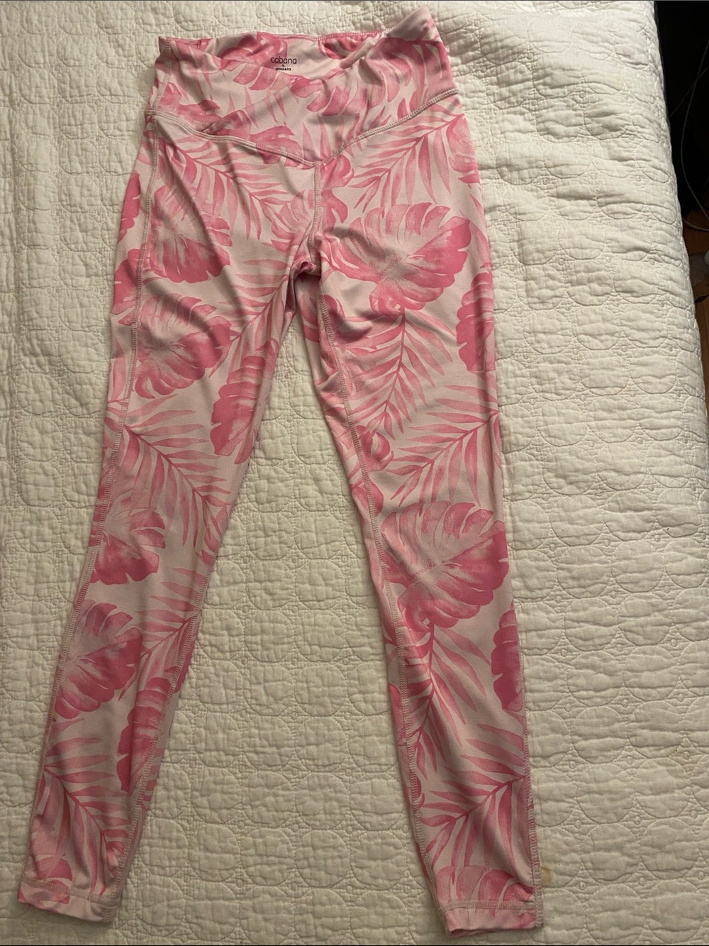 Cabana crown & ivy Pink Leaf-Print Leggings